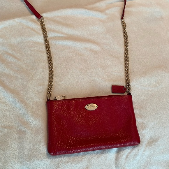 Coach | Bags | Coach Red Chain Small Crossbody Purse | Poshmark